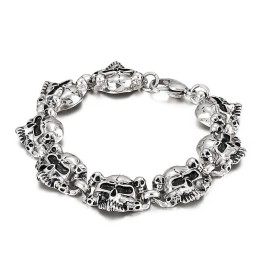 Pulsera De Titanio Para Hombre Con Diseño De Calavera Y Fantasma
