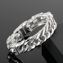 Pulsera De Titanio Para Hombre Con Cuentas Redondas De Estilo Chic
