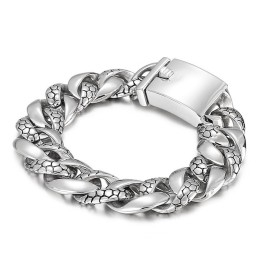 Pulsera De Titanio Con Diseño De Serpiente Para Hombre