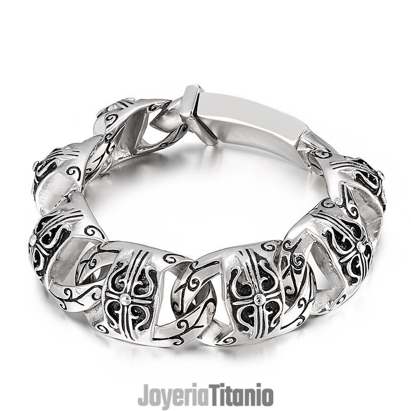 Pulsera De Titanio Con Calavera Genial Para Hombre