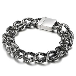 Pulsera De Titanio Con El Alfabeto, Elegante Y Moderna, Para Hombre