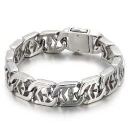 Pulsera De Titanio Para Hombre Con Diseño Elegante Y Hueco En Forma De Cruz