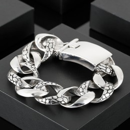 Pulsera De Titanio Con Diseño De Serpiente Para Hombre, Estilo Urbano Y Moderno