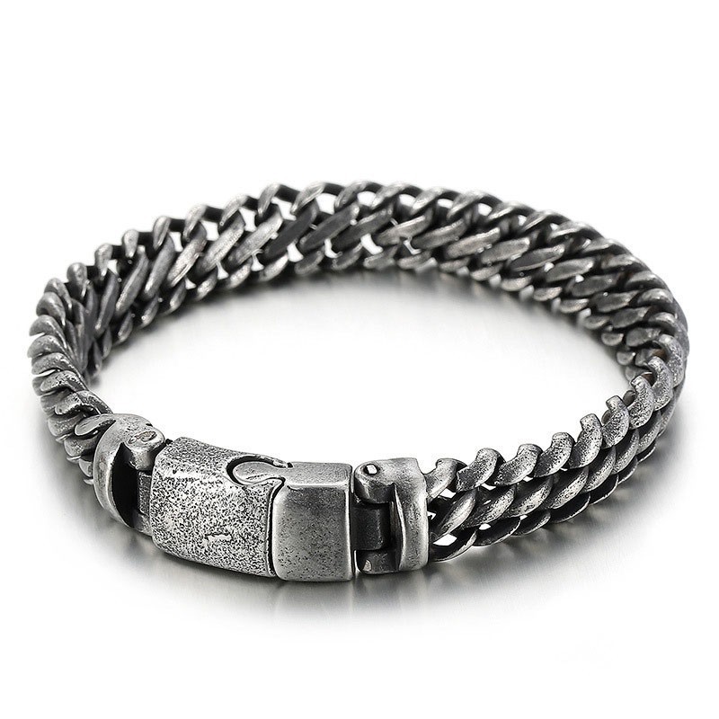 Pulsera De Titanio Con Cierre A Presión Para Hombre, Sencilla Y Genial.