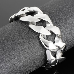 Pulsera De Titanio Pulida A Mano Para Hombre.