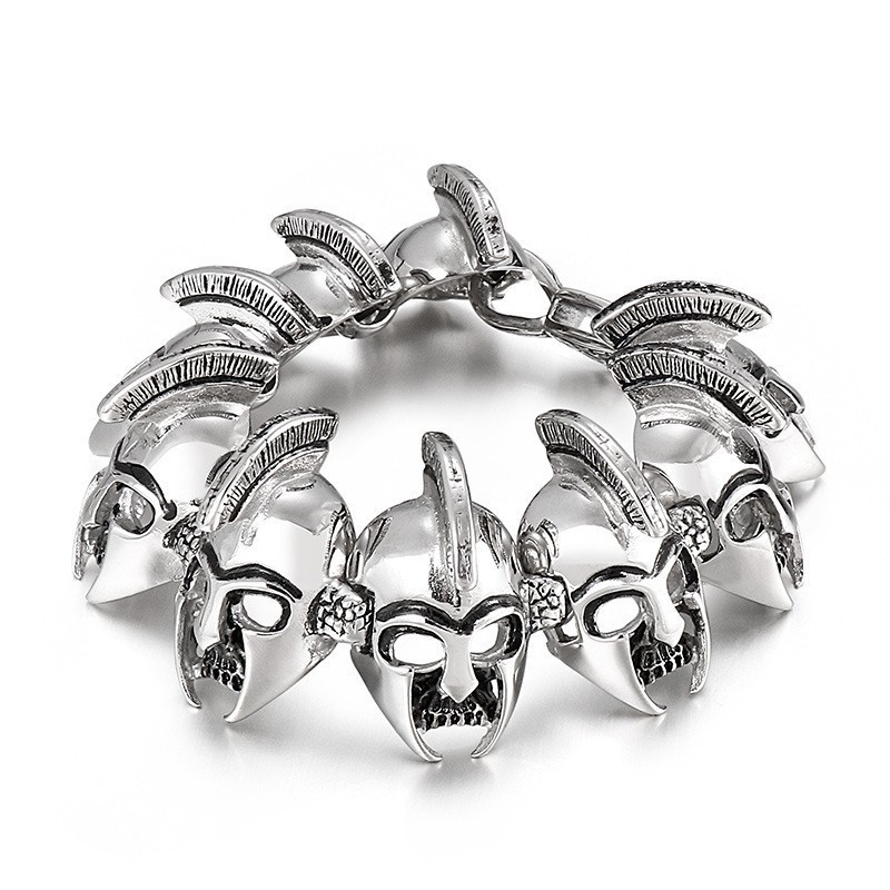 Pulsera De Titanio Con Cabeza De Guerrero General Para Hombre Pulsera De Titanio Con Cabeza De Guerrero General Para Hombre