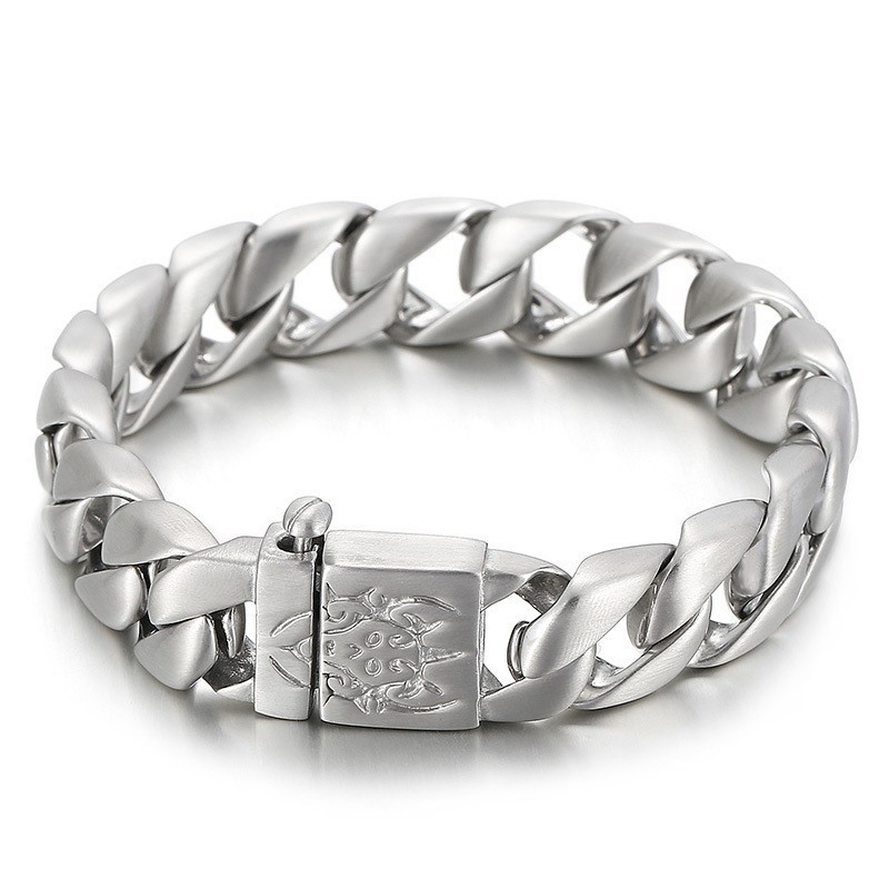 Pulsera De Acero Y Titanio Para Hombre, Estilo Hip Hop, Con Detalles De Moda