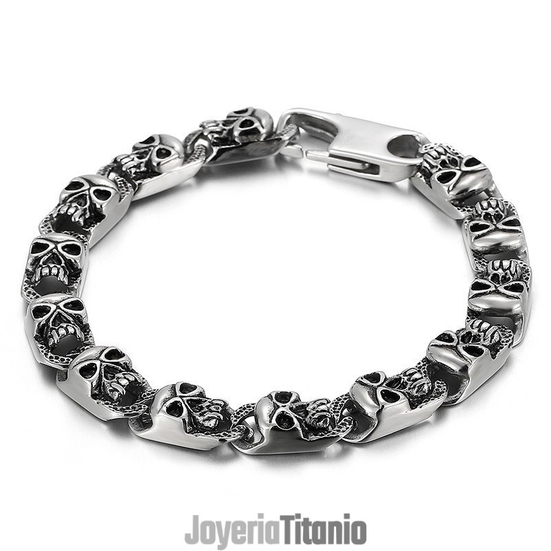 Pulseras De Calavera De Titanio Para Hombre