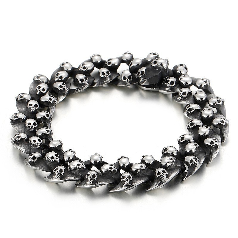 Pulsera De Calavera De Titanio Para Hombre Pulsera De Calavera De Titanio Para Hombre