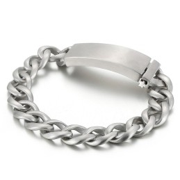 Pulsera De Titanio Street Cool Para Hombre Con Acabado Arena