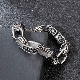 Pulsera De Titanio Estampada, Accesorio De Moda Para Hombre Hipster