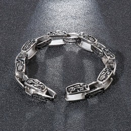 Pulsera De Titanio Estampada, Accesorio De Moda Para Hombre Hipster