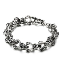 Pulsera Elegante De Titanio Con Calavera Fantasma Para Hombre