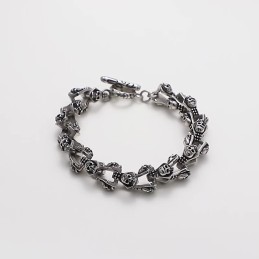 Pulsera Elegante De Titanio Con Calavera Fantasma Para Hombre