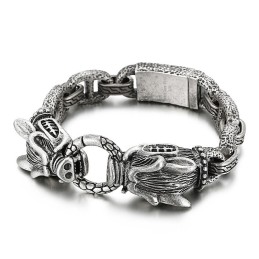 Pulsera De Estilo Chic Con Diseño De Jabalí De Titanio Para Hombre