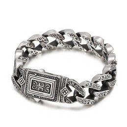 Pulsera De Titanio Con Dijes De Fundición Para Hombre De Estilo Elegante