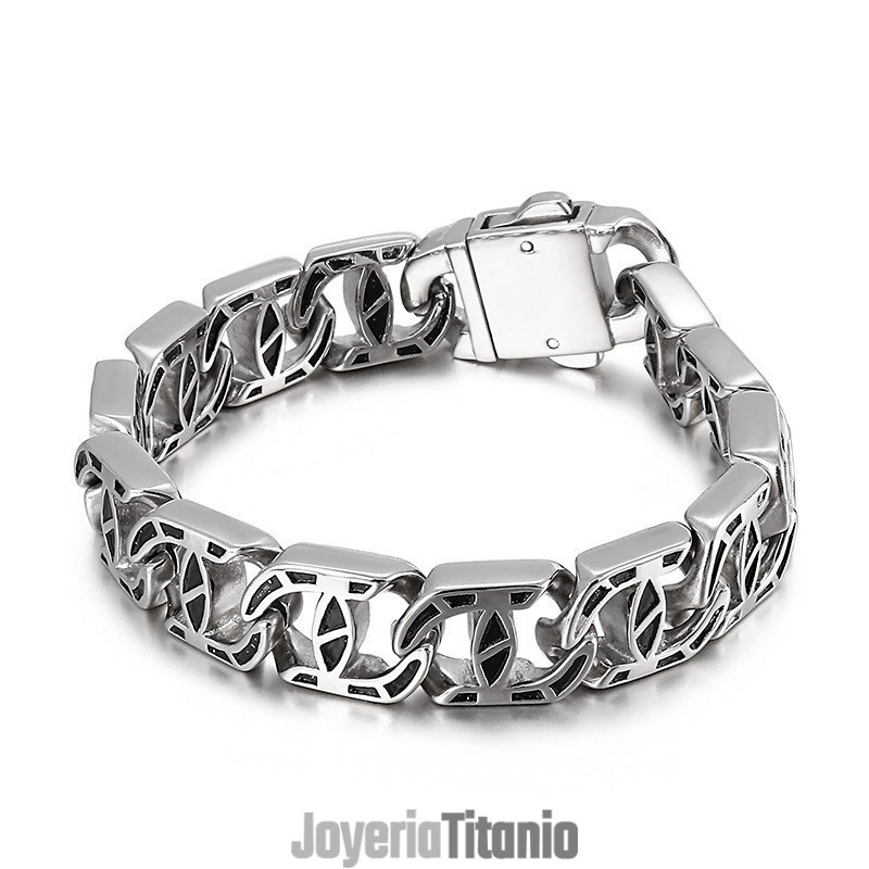 Pulsera De Titanio Con Dijes De Fundición Para Hombre De Estilo Elegante