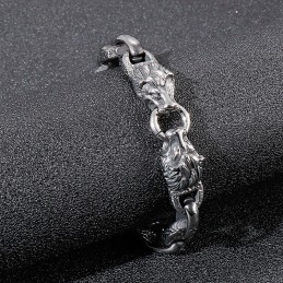 Pulsera De Titanio Con Cabeza De León Para Hombre, Accesorio De Escenario