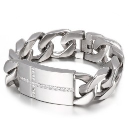 Pulsera Cruzada De Titanio De Moda Para Hombre De Tide