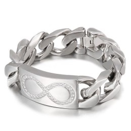 Pulseras De Titanio Para Hombre Con 8 Palabras Y Diamantes De Estilo Chic