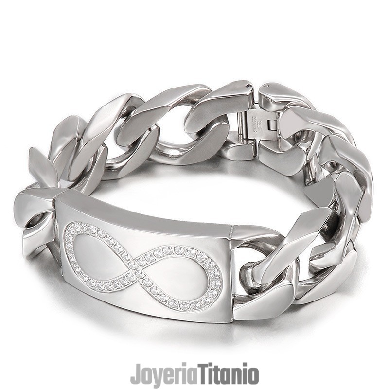 Pulseras De Titanio Para Hombre Con 8 Palabras Y Diamantes De Estilo Chic Pulseras De Titanio Para Hombre Con 8 Palabras Y Diamantes De Estilo Chic