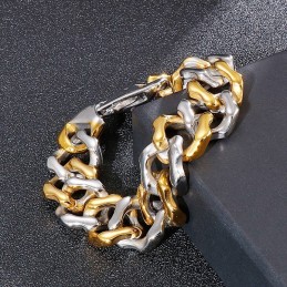 Pulseras De Oro Para Hombre, Pulsera De Pulido De Cuatro Lados, Joyería