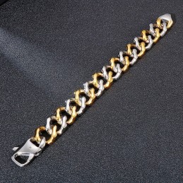 Pulseras De Oro Para Hombre, Pulsera De Pulido De Cuatro Lados, Joyería
