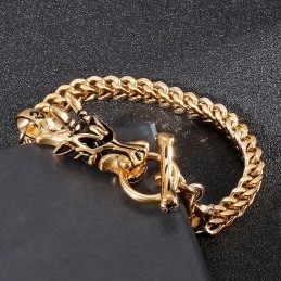 Pulsera De Titanio Con Cabeza De Dragón De Fashion Street