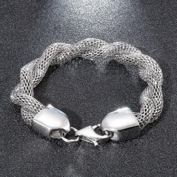 Pulsera De Cadena De Titanio Con Hueso De Serpiente Para Hombre