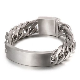 Pulsera De Titanio Para Hombre, Estilo Gótico Rockero, Con Cara De Arena Doblada