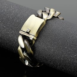 Pulsera Deslumbrante De Moda Pulsera De Titanio Y Bronce