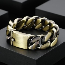 Pulsera Deslumbrante De Moda Pulsera De Titanio Y Bronce