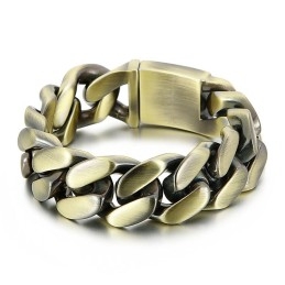 Pulsera Deslumbrante De Moda Pulsera De Titanio Y Bronce