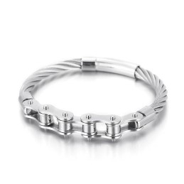 Pulsera De Titanio Con Estilo Chic Para Hombre Y Mujer, Con Cadena De Motociclista.