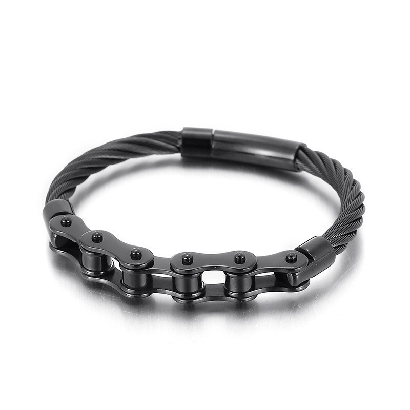 Pulsera De Titanio Con Estilo Chic Para Hombre Y Mujer, Con Cadena De Motociclista.
