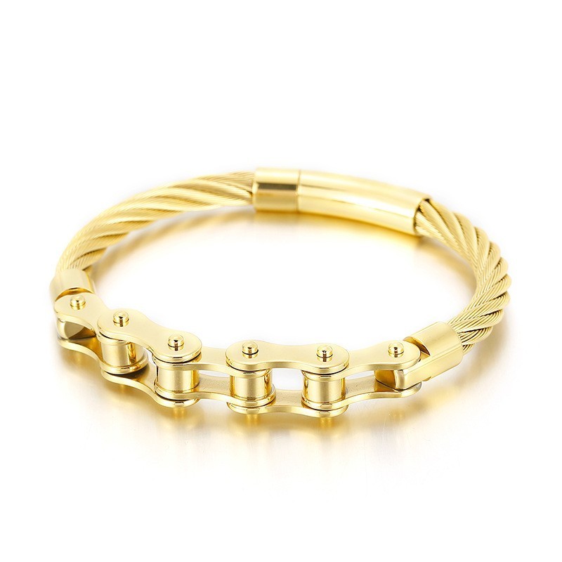 Pulsera De Titanio Con Estilo Chic Para Hombre Y Mujer, Con Cadena De Motociclista.