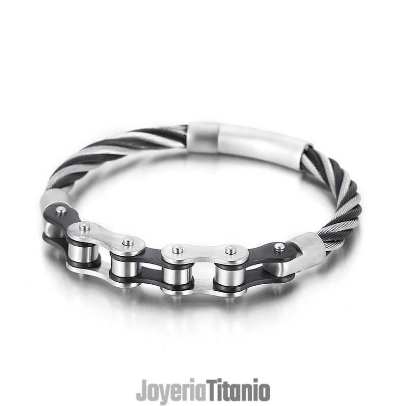 Pulsera De Titanio Con Estilo Chic Para Hombre Y Mujer, Con Cadena De Motociclista. Pulsera De Titanio Con Estilo Chic Para Hombre Y Mujer, Con Cadena De Motociclista.