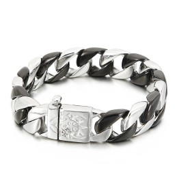 Pulsera De Titanio Negro Para Hombre