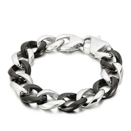 Pulsera De Titanio Negro Para Hombre