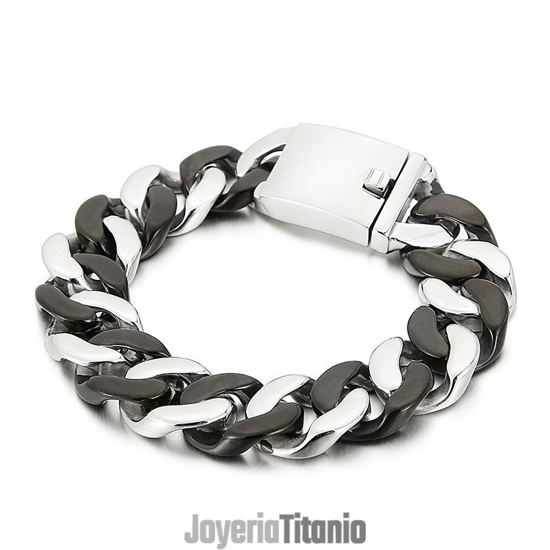 Pulsera De Titanio Negro Para Hombre
