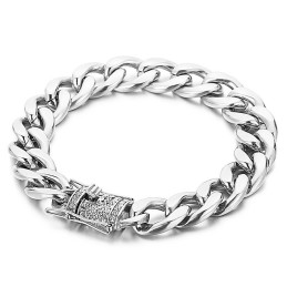 Pulsera Con Cadena De Bicicleta Y Hebilla De Barba De Dragón De Diamantes