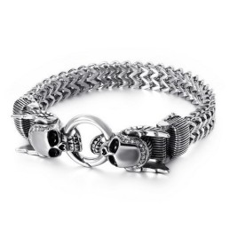 Pulseras De Calavera De Diamantes Para Hombre De Estilo Chic