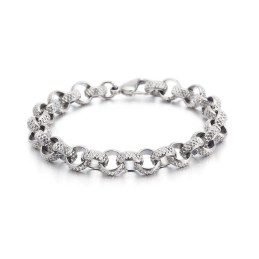 Pulsera De Cadena De Titanio Con Forma De O Y Cruz Antigua Y Elegante