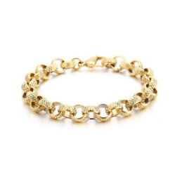 Pulsera De Cadena De Titanio Con Forma De O Y Cruz Antigua Y Elegante