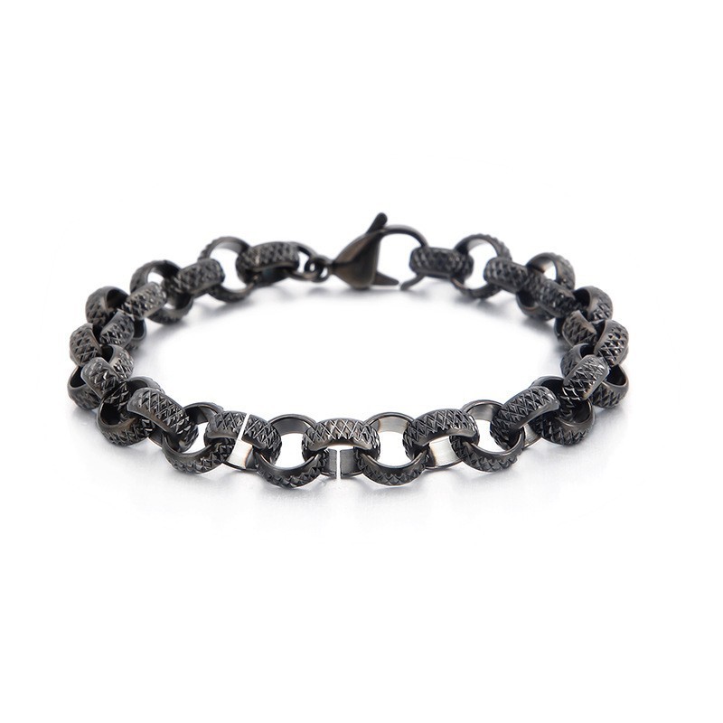 Pulsera De Cadena De Titanio Con Forma De O Y Cruz Antigua Y Elegante Pulsera De Cadena De Titanio Con Forma De O Y Cruz Antigua Y Elegante