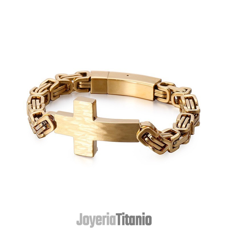 Pulsera Cruzada Con Cadena En La Espalda Estilo Emperador Para Hombre
