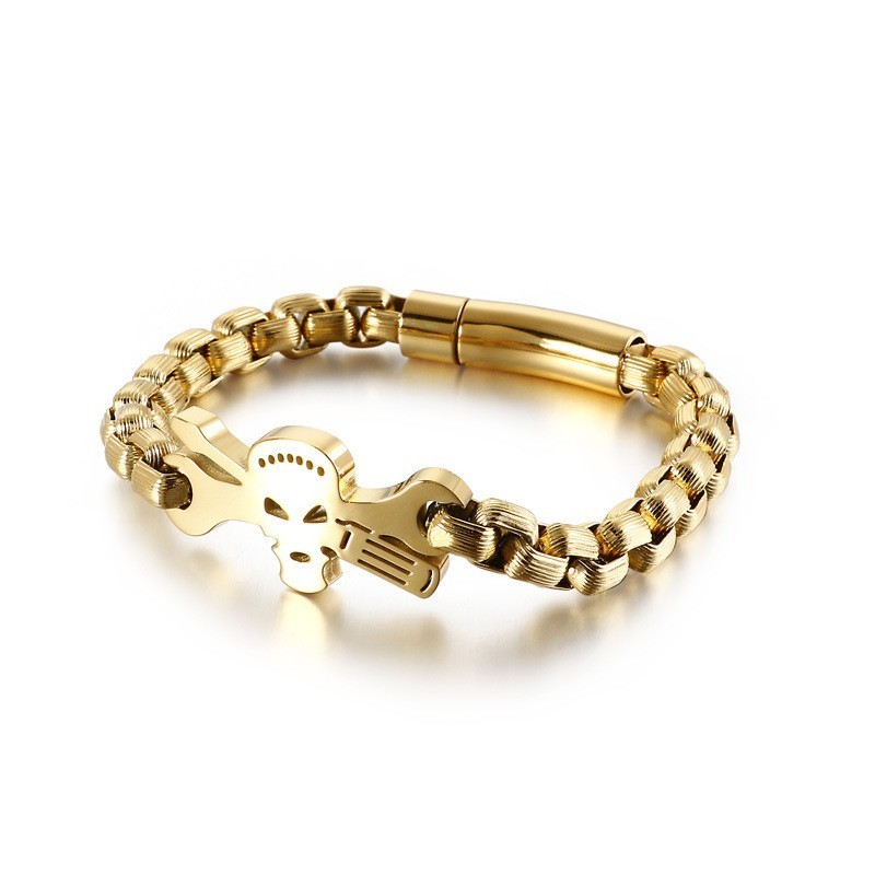 Pulsera De Calavera De Titanio Para Hombre