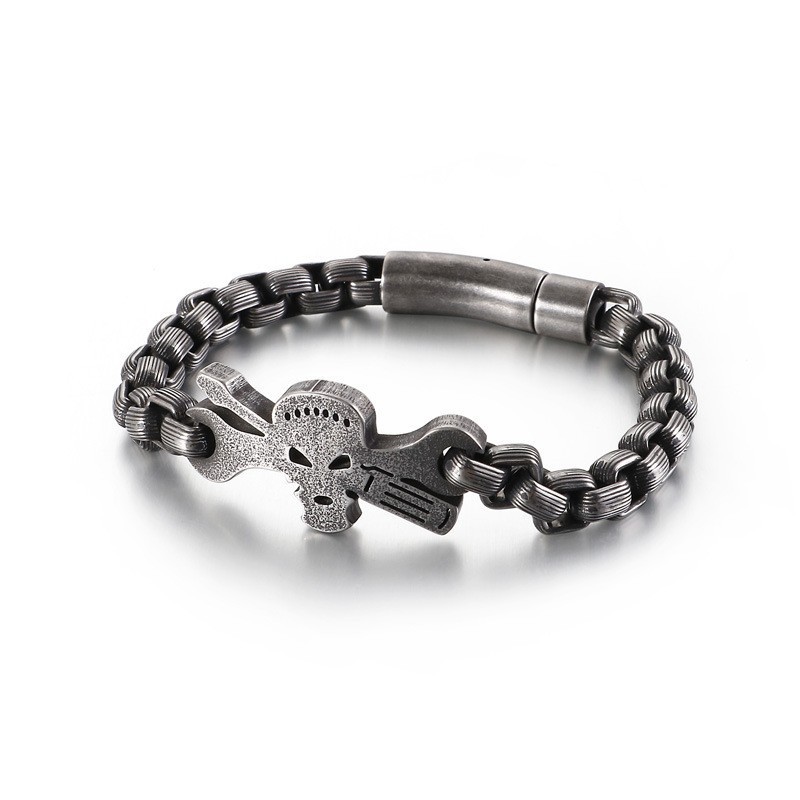 Pulsera De Calavera De Titanio Para Hombre