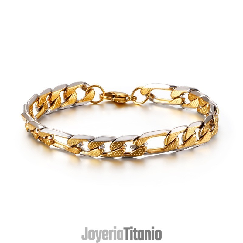 Pulsera De Cadena Lateral De Titanio Para Hombre