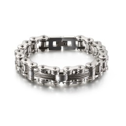 Pulsera De Titanio Tide Para Hombre, Estilo Rockero